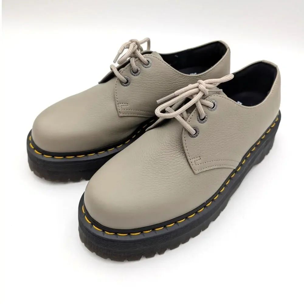 Dr. Martens 1461 Quad Platform Derby Shoes Unisex Vintage Taupe Size USW11/M10